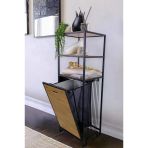 Digitho Metal Kirli Sepetli 3 Raflı Çok Amaçlı Banyo Düzenleyici Raf Organizer Siyah/Atlantik Çam – Mrs-008 C1-1-369