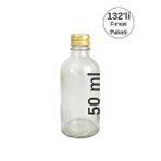 Digithome 132’li 50 Ml Gold Kapaklı Söz Nişan Hediyelik Kolonya Koku Süs Cam Şişesi C1-1-149 Şeffaf