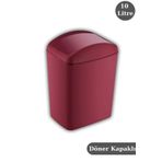 Digithome 188-01 C320.049 Soft Döner Kapaklı 10 lt Kırmızı Çöp Kovası
