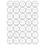 Digithome 35 Adet Yuvarlak Baharat Kavanoz Etiketi Sticker Seti 4X4 Cm C1-1-149