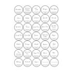 Digithome 35 Adet Yuvarlak Baharat Kavanoz Etiketi Sticker Seti 4X4 Cm C1-1-149