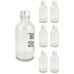 Digithome 6 Lı 50 Ml Gümüş Metal Kapaklı Cam Zencefil Shot Şişesi Söz Nişan Hediyelik Kolonya Şişesi