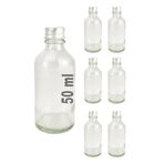 Digithome 6’lı 50 ml Gümüş Metal Kapaklı Cam Zencefil Shot Şişesi Söz Nişan Hediyelik Kolonya Şişesi C1-1-149