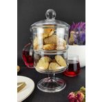 Digithome Ayakli 2 Katli Cam Sunumluk Kurabiyelik Ve Sekerlik 27 Cm – Ku.dma.012