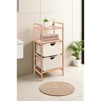 Digithome Bambu 2 Raflı 2 Çekmeceli Banyo Düzenleyici Çekmeceli Dolap Komodin Db-0045
