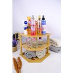 Digithome Bambu 3 Katlı Köşe Rafı Organizer Banyo Düzenleyici Kahverengi