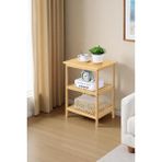 Digithome Bambu 3 Raflı Komodin Yan Sehpa Şifonyer Düzenleyici Orta Sehpa DB-0024