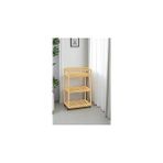 Digithome Bambu 3 Raflı Tekerlekli Sunum Servis Arabası Mutfak Rafı Sehpa Banyo Rafı DB-0029 - Ölçü