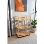Digithome Bambu 3 Raflı Tekerlekli Sunum Servis Arabası Mutfak Rafı Sehpa Banyo Rafı DB-0029