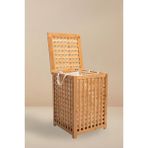 Digithome Bambu Çamaşır Sepeti 62x45 cm Kulplu Taşınabilir Bezli DB-0041