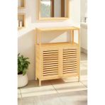 Digithome Bambu Çift Kapaklı 2 Raflı Banyo Düzenleyici Organizer Yatay Dolap DB-0038