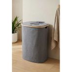 DigitHome Bambu Kirli Çamaşır Sepeti Kapaklı Banyo Düzenleyici Sepet 37x23.5 CM