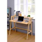 Digithome Bambu Masif Çalışma Masası 1 Raflı Kitaplıklı Ofis Bilgisayar Masası Db-0030