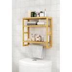 Digithome Bambu Mini 8 Form Organizer Mutfak Banyo Düzenleyici Askılı Duvar Rafı Havluluk Db-0028