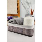 Digithome CL-6006-2 C1-1-121 Bambu Orta Boy Gri 29x19x10 cm Çok Amaçlı Saklama Kutusu Düzenleyici