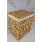 Digithome Dikdortgen Katlanabilir Kelebek Desenli Hasir Bambu Kirli Camasir Sepeti Kahverengi - Cl-11045