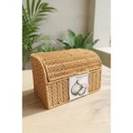 Digithome Dikdörtgen Rattan Hasır Patates Soğan Çift Bölmeli Sepet Düzenleyici Organizer -9T09