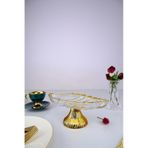 Digithome Leaf Ayakli Oval Cam Servis Sunumluk Kurabiyelik Gold Yaldizli 20 Cm – C320.045
