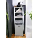 Digithome Metal Kirli Sepetli 4 Raflı Çamaşır Sepeti Beyaz HMRS-015