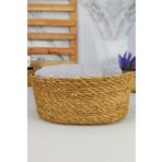 Digithome PNL-PH22 S/3 C1-1-100 Oval Düzenleyici 24 cm Kahverengi Hasır Banyo ve Makyaj Organizer Sepeti