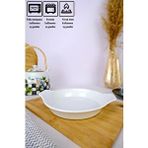 Digithome Porselen Kahvaltilik Sahan Isiya Dayanikli Servis Sunum Tabagi Oval 18 Cm - 63393 C320.045