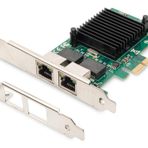 Digitus 2 Port Gigabit Ethernet PCI Express Kart, düşük profil bracket, Intel çip takımı<br>Di