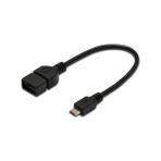 Digitus AK-300309-002-S 0.20 m Micro USB to USB 2.0 Erkek-Dişi AWG28 OTG USB 2.0 Kablo