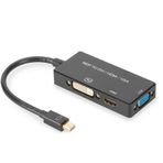 Digitus AK-340419-002-S Mini DISPLAY PORT to VGA DVI HDMI Erkek-Dişi Zırhlı Görüntü Çoklayıcı