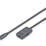 DIGITUS Aktif USB 3.2 Gen 1 Uzatma Kablosu – 5 m – USB-C Fiş Soket – Tekrarlayıcı USB Kablosu Tak ve Çalıştır – 5 Gbit/s'ye kadar – USB üzerinden güç kaynağı – Siyah