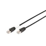 Digitus CAT 6 S-FTP Dış Mekan Patch Kablosu, Cu, PE AWG 27/7, Siyah Renk, 10 metreDigitus CAT 6 S-FTP outdoor patch cord, Cu, PE AWG 27/7, length 10 m, black sheath color