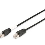 Digitus CAT 6 S-FTP Dış Mekan Patch Kablosu, Cu, PE AWG 27/7, Siyah Renk, 3 metreDigitus CAT 6 S-FTP outdoor patch cord, Cu, PE AWG 27/7, length 3 m, black sheath color