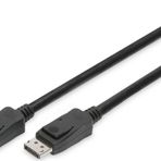 Digitus DisplayPort (DP) Bağlantı Kablosu, DP Erkek <-> DP Erkek, 5 metre, kilit mekanizmalı,