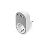 Digitus Evrensel Priz ve USB Yuvaya Sahip Şarj Adaptörü (2 x Usb-A) digitus Universal USB Plug-In Charger With 2 x Usb-A Sockets And Integrated Socket