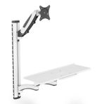 DIGITUS Monitör tutucu ve klavye rafı - duvara montaj - 32 inçe kadar ekranlar için - VESA 75x75, 100x100 - Gazlı yay ve döner kol her biri 8 kg taşıma yükü - beyaz/siyah