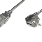 DIGITUS Şebeke bağlantı kablosu - 1,8 m - CEE 7/7 (Tip-F) 90° C13 - Fiş / Soket - H05VV-F3G - 0,75 mm²