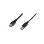Digitus USB 2.0 Bağlantı Kablosu, USB A Erkek - USB B Erkek, 3 metre, AWG 28, UL, siyah renk