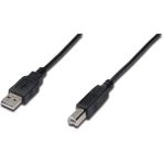 Digitus USB 2.0 Bağlantı Kablosu, USB A Erkek - USB B Erkek, 3 metre, AWG 28, USB 2.0 uyumlu, UL, siyah renk