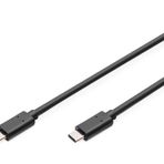 DIGITUS USB 2.0 kablosu, 1 m, USB-C - Tip C - 480 Mbps - Bilgisayarlar, Dizüstü Bilgisayarlar, Hublar, Akıllı Telefonlar, Tabletler için, Siyah