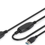 Digitus USB 3.0 Repeater / Uzatma Kablosu, 10 metre Active USB 3.0 extension cable,