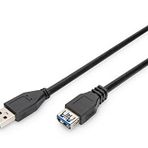 DIGITUS USB 3.0 uzatma kablosu - 3m - USB Tip A için bağlantı kablosu - Super-Speed 5GBit/s - Siyah
