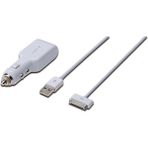 Digitus USB Araç Içi Çakmaklık Şarj Adaptörü ve Şarj Kablosu, 1 x USB Port, Giriş: 12-24V Çıkış: 5V + Apple 30PIN Erkek - USB A Erkek Kablo, 1 Metre - Renkli - 11