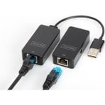 Digitus USB Genişletici - 50 M Menzil - USB 2.0 - Cat-5'ten Utp, Stp ve S-Ftp Ağ Kablosu - Tak ve Ça - Renkli