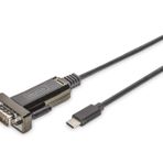 DIGITUS USB Seri Adaptör - RS232 Dönüştürücü - USB 2.0 Tip C - DSUB 9M - FTDI FT232RL Yonga Seti - 1 m Bağlantı Kablosu