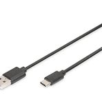DIGITUS USB Type-C bağlantı kablosu, Tip C - A St/1.0m, 3A, 480MB, 2.0 versiyon, sw