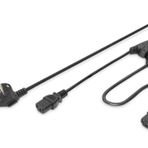 Digitus Y Güç Kaynağı Kablosu, Schuko Erkek - 2x C13 Dişi, 1.7 metre (Mains splitter cable, Schuko Plug - 2x C13 Jack, 1.7 metre, H05VV-F3G 1.0qmm/0.75)