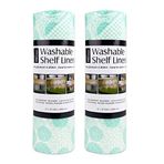 DII Buzdolabı & Raf Astar Koleksiyonu Yapışkan Olmaz, Kesilmiş, Makinede Yıkanabilir, 12x20, Aqua Dahlia, 2 Adet