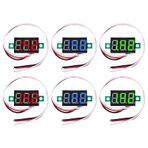 Diitao Voltaj test cihazı mini (6'lı paket) 3 telli DC 0-30 V 3 haneli voltmetre ölçüm cihazı mavi/kırmızı/yeşil LED ekran gerilim test cihazı araba motosiklet aküsü monitörü volt gerilim ölçer