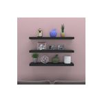 DİİZY HOME Siyah Duvar Rafı Uçan Raf Gizli Raf 3 Lü Set (50-50-50)