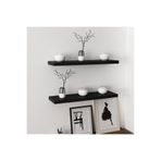 DİİZY HOME Siyah Siyah Duvar Rafı 2 Li Set Gizli Raf Uçan Raf (50-50) 12 cm İskandinav 50 cm İskandinav Suntal