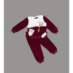 Diji Baby 3-4-5 Yaş Fitilli Kadife Pantolon Kapitone Kapşonlu Yelek Uzun Kollu Sweat 3lü Erkek Çocuk Takımı - 3 Yaş - Bordo